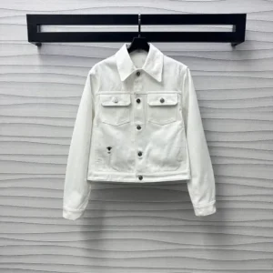 Jacket Ecru Cotton Denim with Gold-Tone Dior Astral Motif