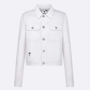 Jacket Ecru Cotton Denim with Gold-Tone Dior Astral Motif