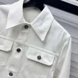Jacket Ecru Cotton Denim with Gold-Tone Dior Astral Motif