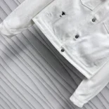 Jacket Ecru Cotton Denim with Gold-Tone Dior Astral Motif