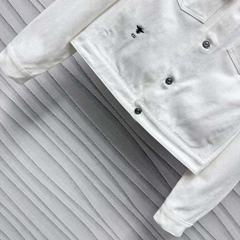 Jacket Ecru Cotton Denim with Gold-Tone Dior Astral Motif