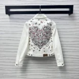Jacket Ecru Cotton Denim with Gold-Tone Dior Astral Motif