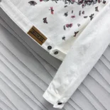 Jacket Ecru Cotton Denim with Gold-Tone Dior Astral Motif