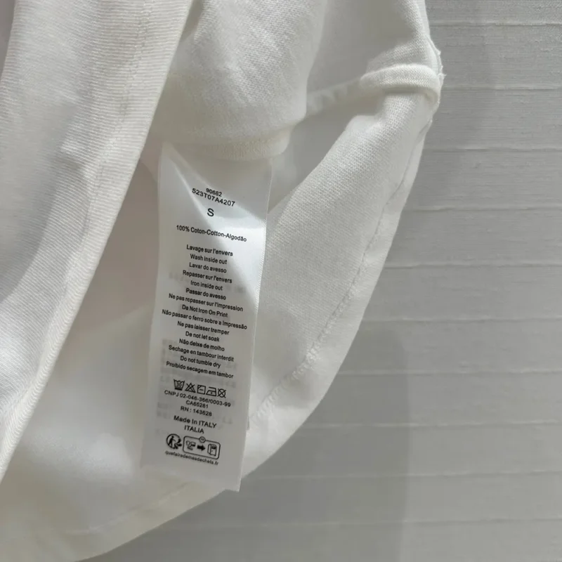 Dior Women Miss Dior T-Shirt White Cotton Jersey with Bright Pink Miss Dior Graffiti Motif