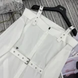 Dior Women Shirtdress White Lightweight Cotton and Silk Poplin