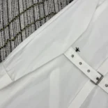 Dior Women Shirtdress White Lightweight Cotton and Silk Poplin