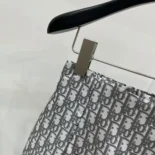 Skort Gray Technical Taffeta Jacquard with Dior Oblique Motif
