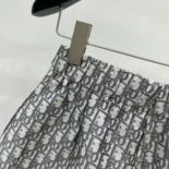 Skort Gray Technical Taffeta Jacquard with Dior Oblique Motif