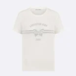 Dior WoT-Shirt White Cotton and Linen Jersey with Gray Christian Dior Papillon Motifmen T-Shirt White Cotton and Linen Jersey with Gray Christian Dior Papillon Motif (1)