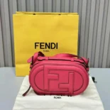 Fendi Women O Lock Mini Camera Case Pink Leather Mini Bag