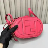 Fendi Women O Lock Mini Camera Case Pink Leather Mini Bag