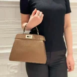 Fendi Women Peekaboo Iseeu Small Coffee-coloured Selleria Bag