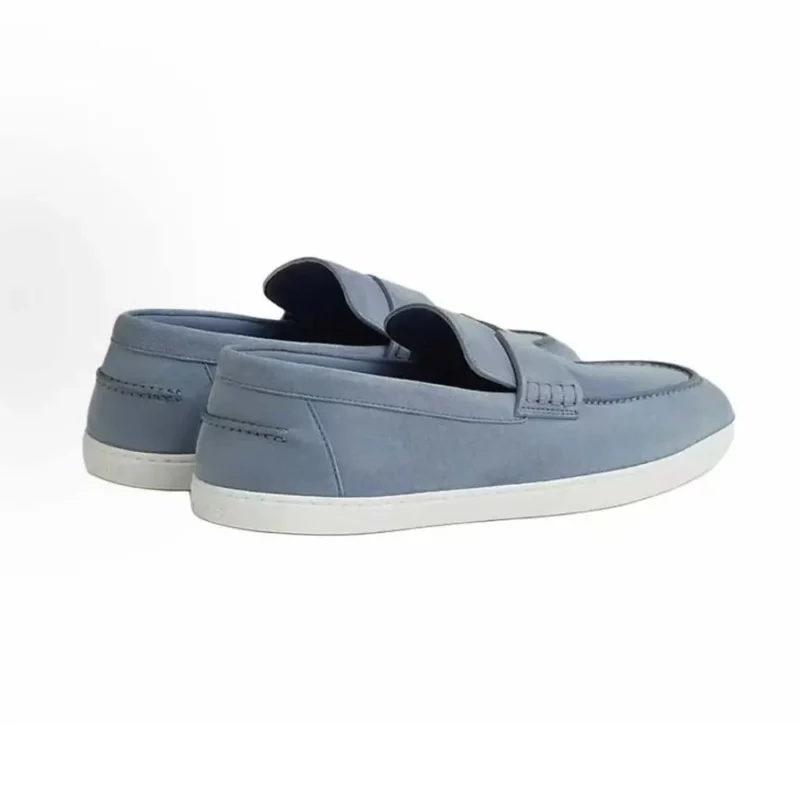 Hermes Men Job Loafer Blue Lambskin Insole and Lining