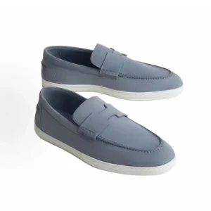 Hermes Men Job Loafer Blue Lambskin Insole and Lining