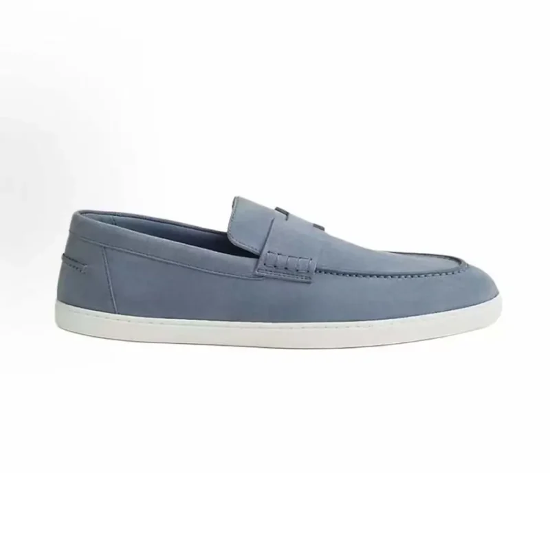 Hermes Men Job Loafer Blue Lambskin Insole and Lining