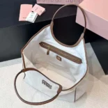 Miu Miu Women IVY Canvas and Leather Tote Bag 5BG286ACRN