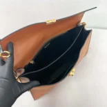 Prada Women Soft Sound Large Leather Shoulder Bag with Charms-Brown