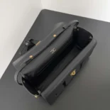 Balenciaga Women Bel Air Clutch On Strap Small in Black Smooth Calfskin