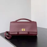 Balenciaga Women Bel Air Clutch On Strap Small in Dark Burgundy