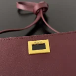Balenciaga Women Bel Air Clutch On Strap Small in Dark Burgundy