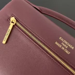 Balenciaga Women Bel Air Clutch On Strap Small in Dark Burgundy