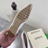 Bottega Veneta Women Sofia Ballerina in Padded Intreccio Leather-White