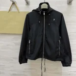 Burberry Women Knight Stamp Nylon Jacket-Black 81136471