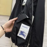 Burberry Women Knight Stamp Nylon Jacket-Black 81136471