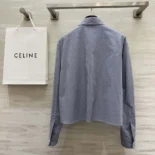 Celine Men Cropped Shirt in Striped Cotton and Silk 2C837830W