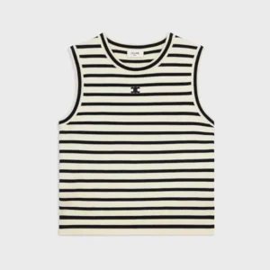 Celine Men Triomphe Sleeevess Mariniere Sweater in Wool-RY04W0101