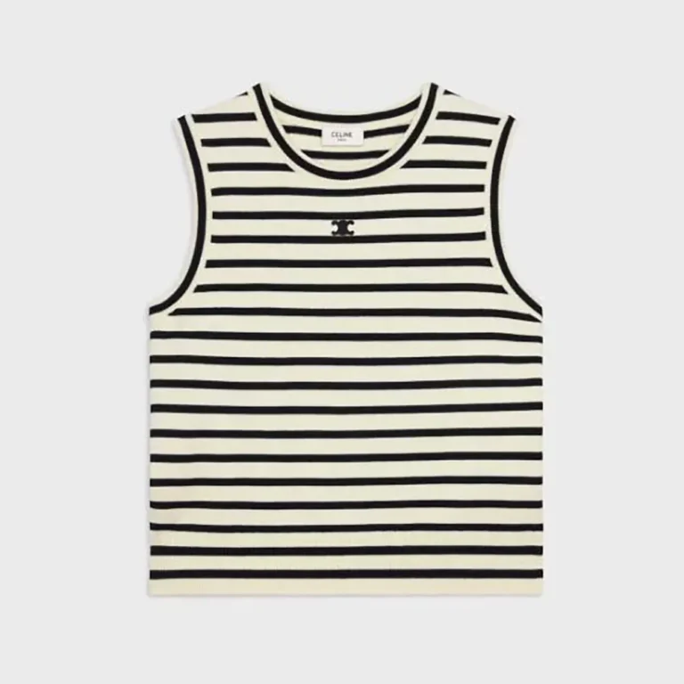 Celine Men Triomphe Sleeevess Mariniere Sweater in Wool-RY04W0101