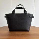 Celine Unisex Mini Cabas Anais Cuir Triomphe in Grained Calfskin-Black 118613ENY