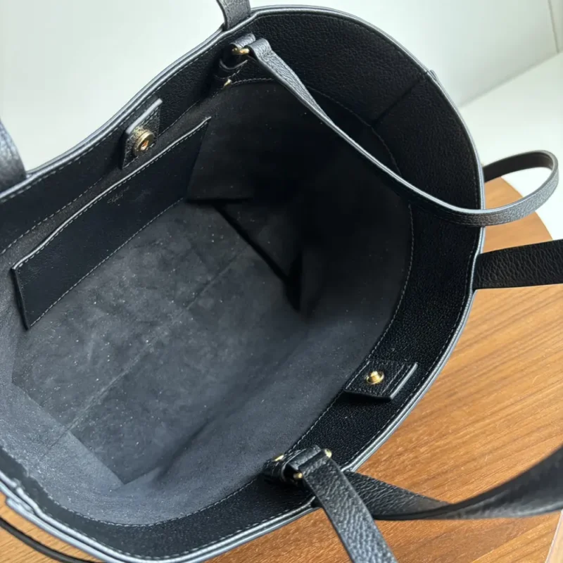 Celine Unisex Mini Cabas Anais Cuir Triomphe in Grained Calfskin-Black 118613ENY