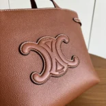 Celine Unisex Mini Cabas Anais Cuir Triomphe in Grained Calfskin-Brown 118613ENY