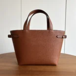 Celine Unisex Mini Cabas Anais Cuir Triomphe in Grained Calfskin-Brown 118613ENY