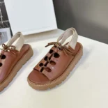 Celine Women Billie Chunky Sandal in Calfskin and Textile