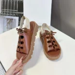 Celine Women Billie Chunky Sandal in Calfskin and Textile