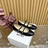 Celine Women Les Ballerines Celine Double Strap in Lambskin