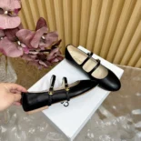 Celine Women Les Ballerines Celine Double Strap in Lambskin
