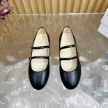 Celine Women Les Ballerines Celine Double Strap in Lambskin