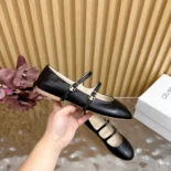 Celine Women Les Ballerines Celine Double Strap in Lambskin