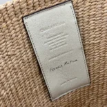Chloe Women Large Horse Medal basket bag in Natural Fibers-White