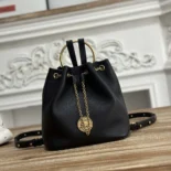 Chloe Women Small Bracelet Backpack in Grained Leather-Black
