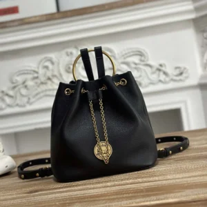 Chloe Women Small Bracelet Backpack in Grained Leather-Black