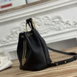 Chloe Women Small Bracelet Backpack in Grained Leather-Black
