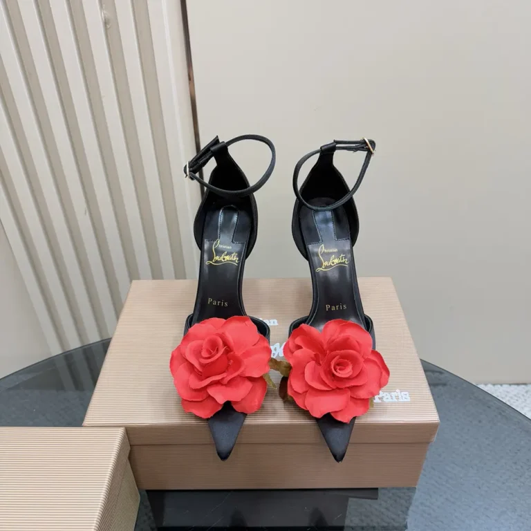 Christian Louboutin Women Bellarose 100 mm Strappy Pumps Crepe Satin-Black