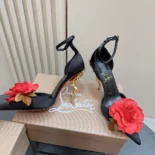 Christian Louboutin Women Bellarose 100 mm Strappy Pumps Crepe Satin-Black