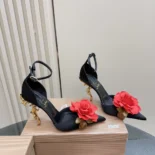 Christian Louboutin Women Bellarose 100 mm Strappy Pumps Crepe Satin-Black
