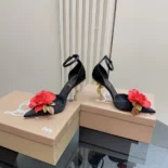 Christian Louboutin Women Bellarose 100 mm Strappy Pumps Crepe Satin-Black
