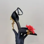 Christian Louboutin Women Bellarose 100 mm Strappy Pumps Crepe Satin-Black